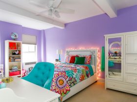 heather plum walls could benefit from teal accents
