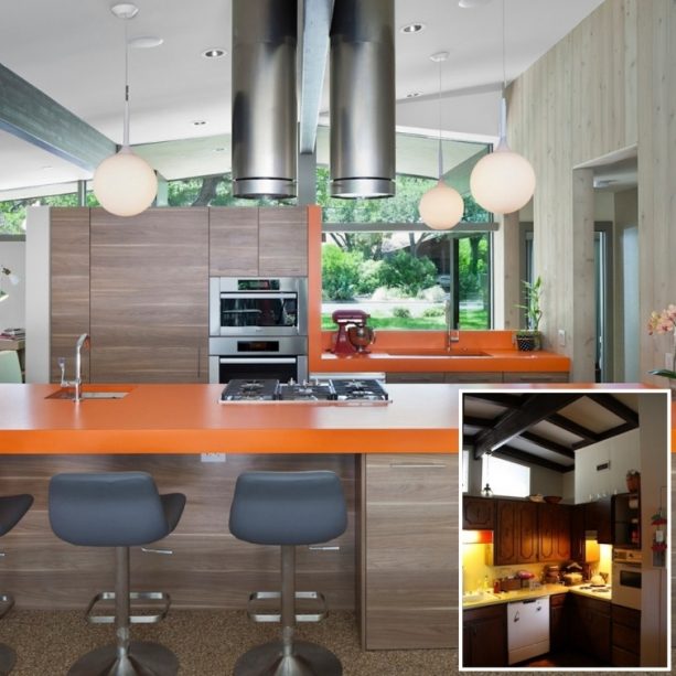 a remodel project that reinvigorates a midcentury ranch kitchen with before and after photos