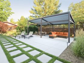 a large standing seam metal roofing patio cover design