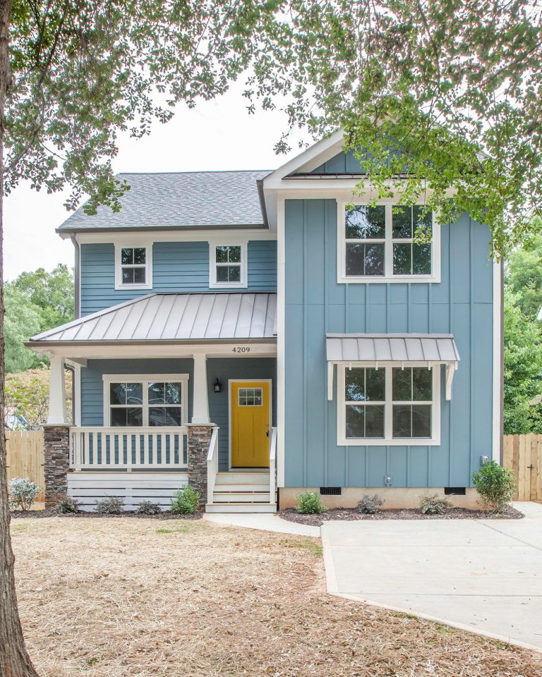 Curated visual reference: Visual Reference: 18 Popular Blue House Yellow Door Ideas For The Best