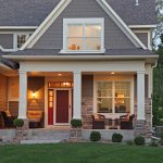 a hardie timber bark deep gray-brown gable front porch exudes pure elegance