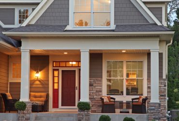 a hardie timber bark deep gray-brown gable front porch exudes pure elegance