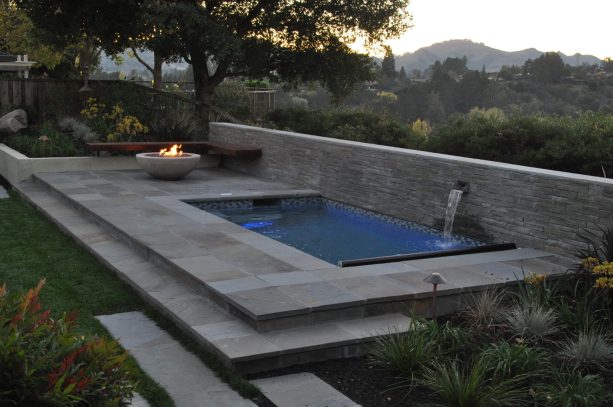 bluestone veneer and cap in a spa terrace