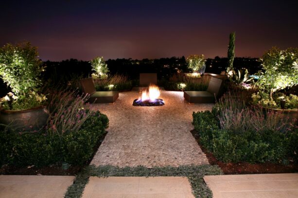 a seaside pebble tile ground makes a nice mediterranean crushed stone patio