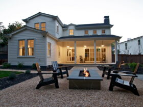 opalite crushed stones give an identity to a serene farmhouse patio