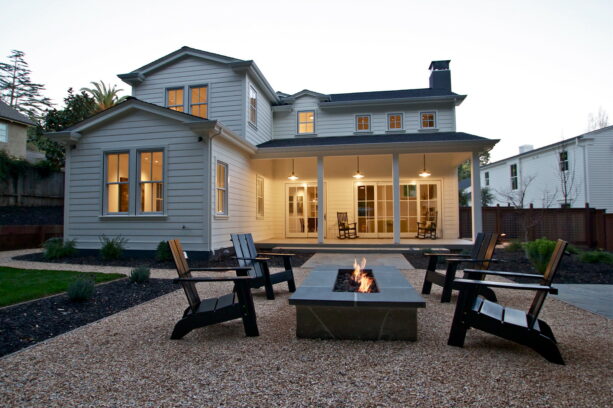 opalite crushed stones give an identity to a serene farmhouse patio