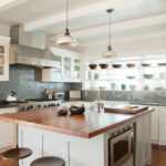 a beach-style kitchen deserves built-in window shelves