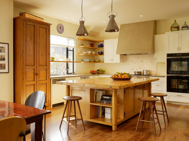 the size contradiction of a long wooden shelf for a small kitchen window